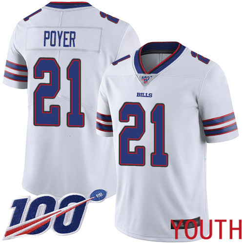 Youth Buffalo Bills #21 Jordan Poyer White Vapor Untouchable Limited Player 100th Season NFL Jersey->buffalo bills->NFL Jersey